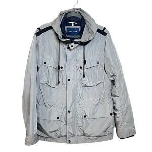 Cole Haan Men’s M Gray Hooded 2-in-1 Removable Liner Jacket Hiking Adventure